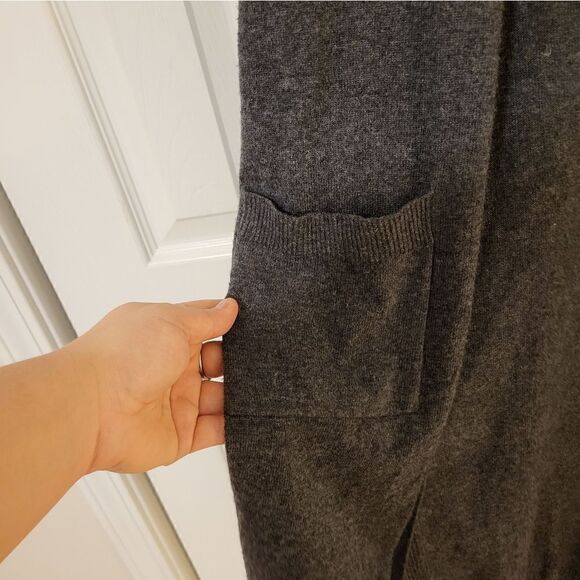 NWOT Matty M dark grey long split open cardigan - Picture 3 of 6
